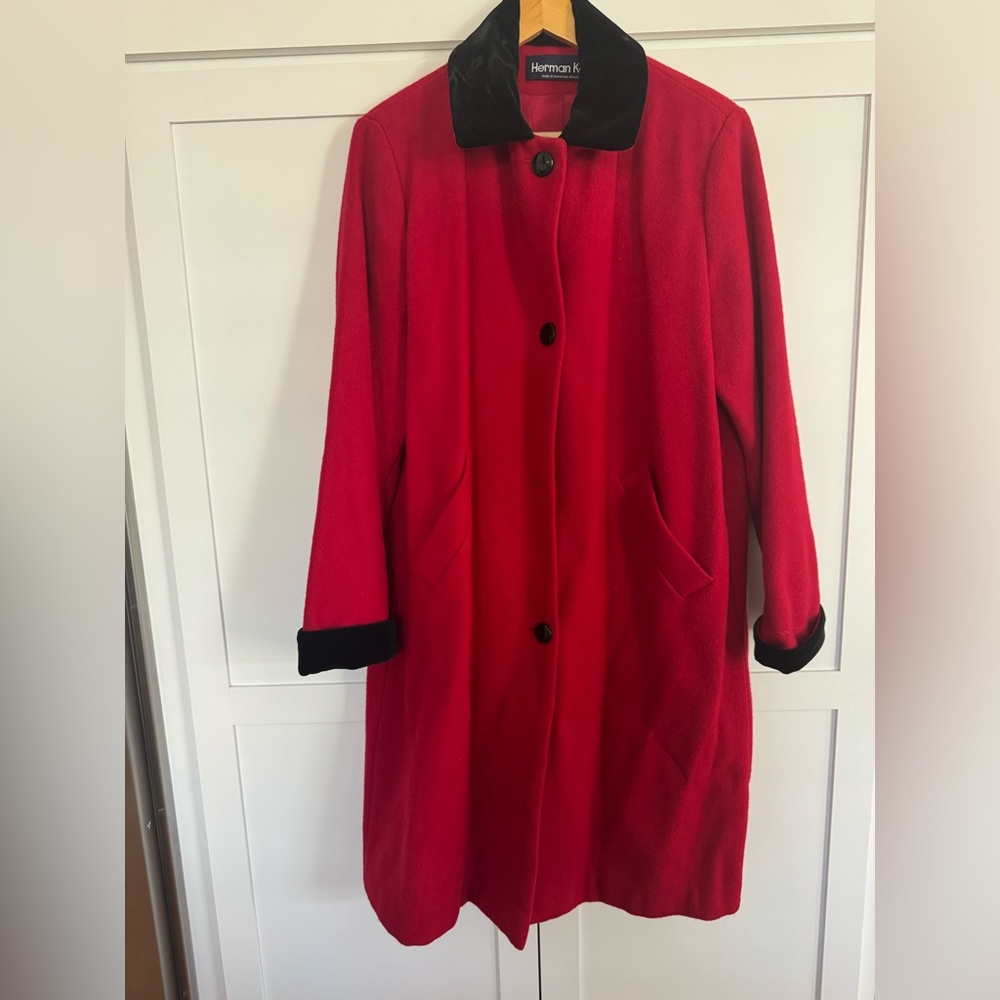Herman Kay Red Coat with Black Accents Small
